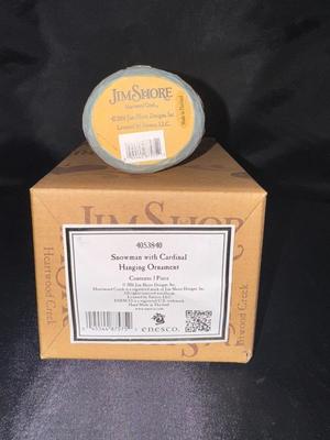 Jim Shore Snowman with Cardinal Hanging Ornament