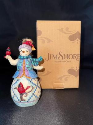 Jim Shore Snowman with Cardinal Hanging Ornament