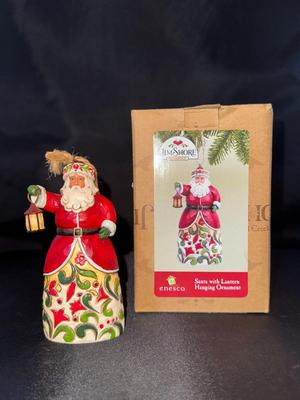 ERROR LABLE - Early Piece Jim Shore Santa Holding Lantern Hanging Ornament - Misprinted ERROR Box - MULTIPLE Misspellings