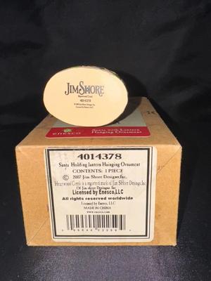 ERROR LABLE - Early Piece Jim Shore Santa Holding Lantern Hanging Ornament - Misprinted ERROR Box - MULTIPLE Misspellings