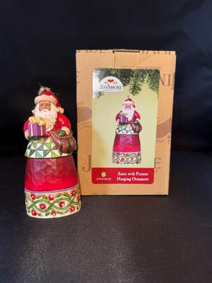 Jim Shore Santa with Present Hanging Ornament
