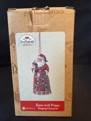 Jim Shore Santa with Puppy Hanging Ornament