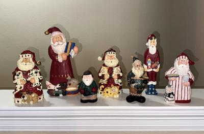 Lot of 7 Santa Figurines