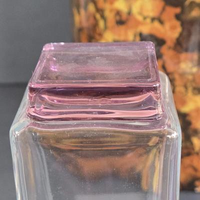 LOT 30K: Vintage Morgan Designs Bucket Brigade Ice Bucket and Set of Luigi Bormioli Light & Music Crystal Highball Cocktail Glasses