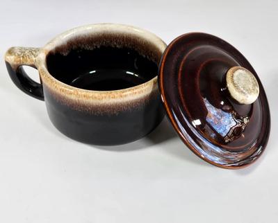 LOT 36K: Otagiri Owl Mug, California Pantry Covered Casserole Bowl, Stone Ware Microwave Cooker, Pfaltzgraff Pieces, Two Royal Domino...