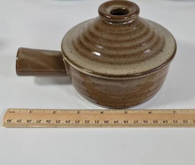 LOT 36K: Otagiri Owl Mug, California Pantry Covered Casserole Bowl, Stone Ware Microwave Cooker, Pfaltzgraff Pieces, Two Royal Domino...