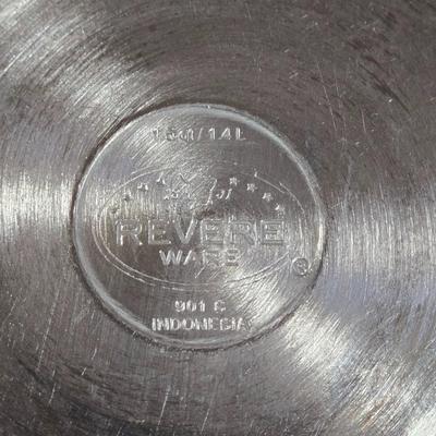 LOT 37K: Vintage Laurel Saucepan, Wear Ever Stock Pot, and Multiple Revere Ware Pots