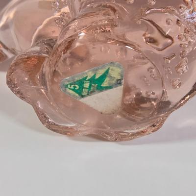 LOT 38K: Vintage Glass Bunny, Murano Style, Red Apple, Owl, and Multi Colored Personalized Paperweights