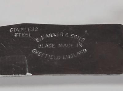 LOT 39K: Vintage Carving Set, Vintage Steak Knives - John Hull Cutlers Sheffield England Bakelite, and More