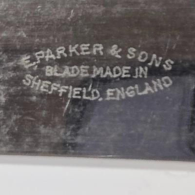 LOT 39K: Vintage Carving Set, Vintage Steak Knives - John Hull Cutlers Sheffield England Bakelite, and More