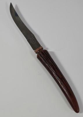 LOT 39K: Vintage Carving Set, Vintage Steak Knives - John Hull Cutlers Sheffield England Bakelite, and More
