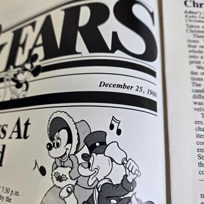 LOT 61K: Eyes and Ears 1986, 87, and 88 Copies, It's a Small World and Haunted House Albums, Mickey Mouse Figurine, and 2 Button Pins