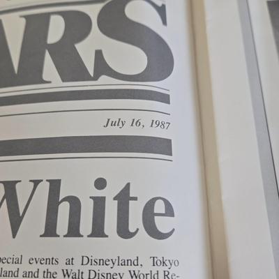 LOT 61K: Eyes and Ears 1986, 87, and 88 Copies, It's a Small World and Haunted House Albums, Mickey Mouse Figurine, and 2 Button Pins