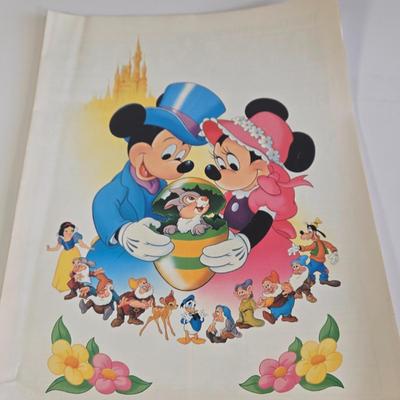 LOT 61K: Eyes and Ears 1986, 87, and 88 Copies, It's a Small World and Haunted House Albums, Mickey Mouse Figurine, and 2 Button Pins