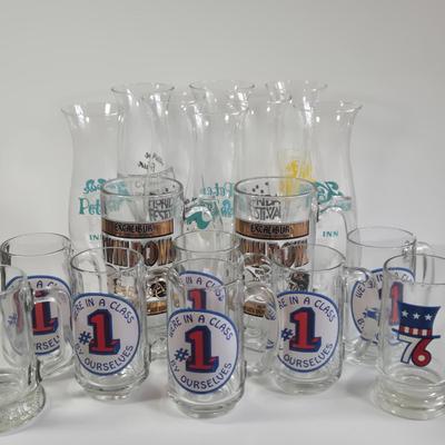 LOT 62L: Beer Sign, Beer Mugs, and Hurricane Glasses