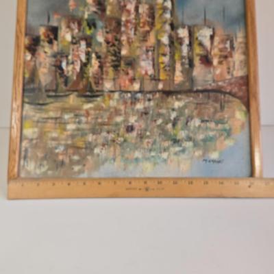 LOT 66L: Abstract Cityscape Painting
