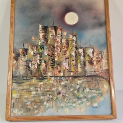 LOT 66L: Abstract Cityscape Painting