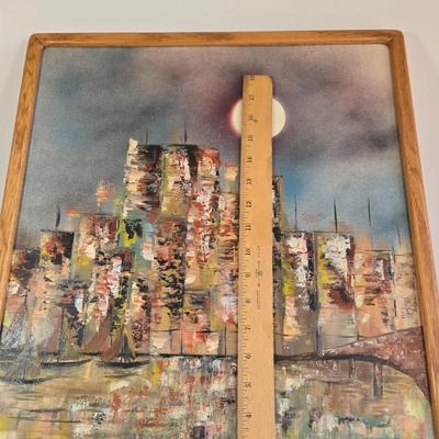 LOT 66L: Abstract Cityscape Painting