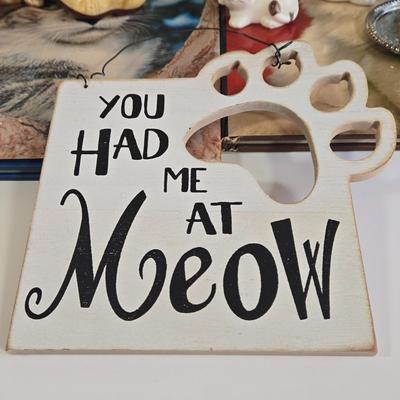 LOT 69L: Everything Cats, Books, Music Box, Ring Holder, Figurines, and More