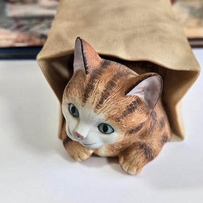 LOT 69L: Everything Cats, Books, Music Box, Ring Holder, Figurines, and More