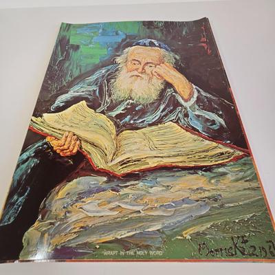 LOT 70L: Morris Katz Prints, Siddur with Decorative Metal Cover, Hen Holon Pewter Goblet, and More