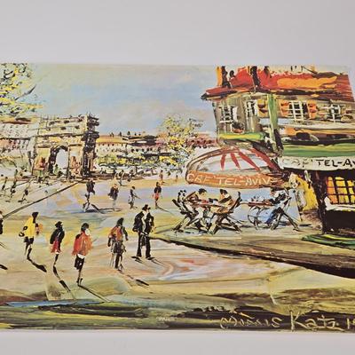 LOT 70L: Morris Katz Prints, Siddur with Decorative Metal Cover, Hen Holon Pewter Goblet, and More