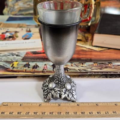 LOT 70L: Morris Katz Prints, Siddur with Decorative Metal Cover, Hen Holon Pewter Goblet, and More