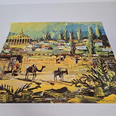 LOT 70L: Morris Katz Prints, Siddur with Decorative Metal Cover, Hen Holon Pewter Goblet, and More