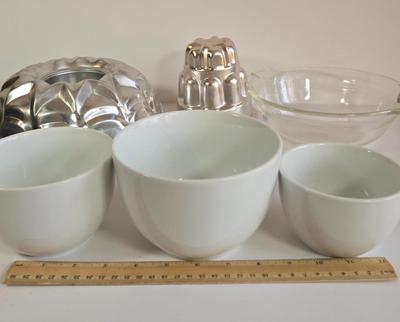 LOT 73K: Jello Molds, Cast Iron Trivet, Progressive Mortar & Pestle Set, Vintage Rosette Irons, and More