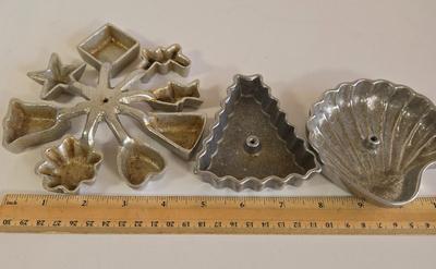 LOT 73K: Jello Molds, Cast Iron Trivet, Progressive Mortar & Pestle Set, Vintage Rosette Irons, and More