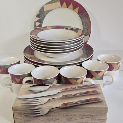 LOT 74K: Studio Nova Palm Desert Dinnerware and Flatware