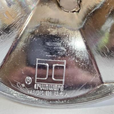 LOT 76K: Midcentury Vintage Black and Gold Condiment Caddy, Vintage Irvinware Chrome Candlestick Holders, Pewter Chamberstick Candle...