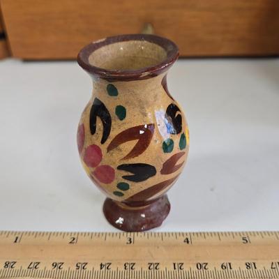 LOT 77K: Vintage Marc Chagall 12 Tribes Stained Glass Window, Vintage Japanese Black Lacquer Musical Jewelry Box, Wood Dresser Valet,...