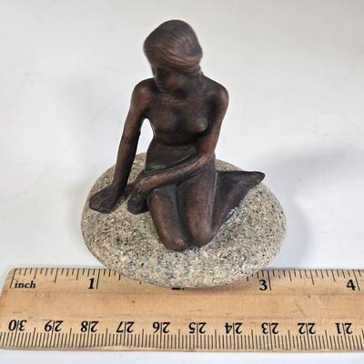 LOT 77K: Vintage Marc Chagall 12 Tribes Stained Glass Window, Vintage Japanese Black Lacquer Musical Jewelry Box, Wood Dresser Valet,...