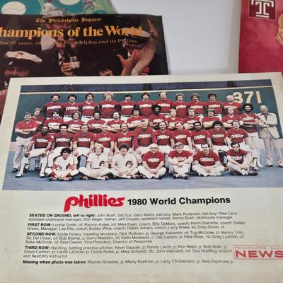 LOT 78L: Philadelphia Phillies and Temple University Sports Memorabilia