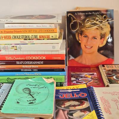 LOT 79K: Various Cookbooks, Diana: A Tribute to the People's Princess by Peter Donnelly, and More