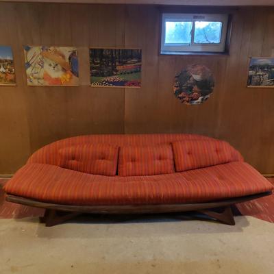 LOT 83B: Vintage MCM Adrian Pearsall Gondola Style Sofa