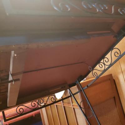 LOT 86B: Vintage Formica Expandable Table with Wrought Iron Legs