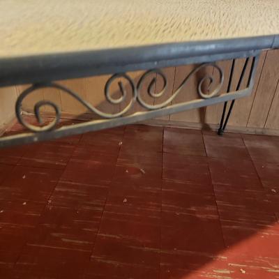 LOT 86B: Vintage Formica Expandable Table with Wrought Iron Legs