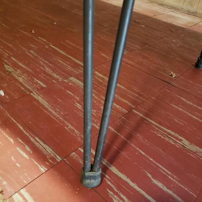 LOT 86B: Vintage Formica Expandable Table with Wrought Iron Legs