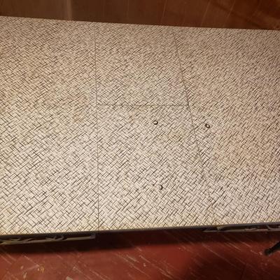 LOT 86B: Vintage Formica Expandable Table with Wrought Iron Legs