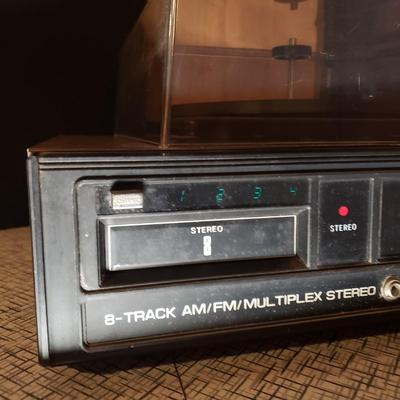 LOT 87B: Seville Solid State 8-Track, Turntable, AM/FM Multiplex Stereo System with Speakers