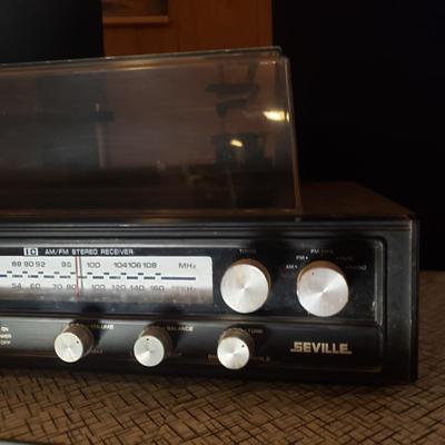 LOT 87B: Seville Solid State 8-Track, Turntable, AM/FM Multiplex Stereo System with Speakers