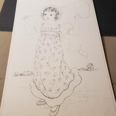 LOT 90B: Ladies' Home Journal Prints, Vintage Crochet & Knitting Patterns, Kate Greenway Coloring Book & Collection of...