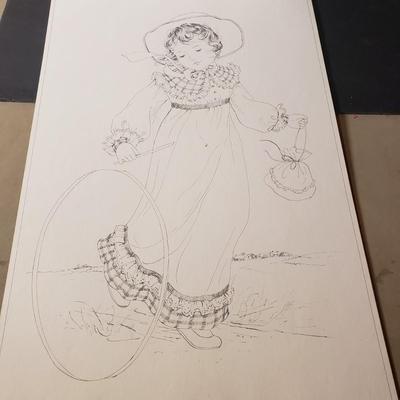 LOT 90B: Ladies' Home Journal Prints, Vintage Crochet & Knitting Patterns, Kate Greenway Coloring Book & Collection of...