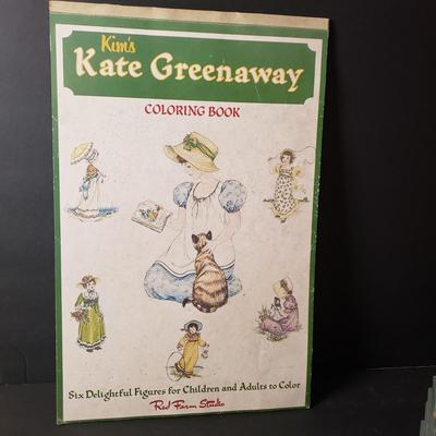 LOT 90B: Ladies' Home Journal Prints, Vintage Crochet & Knitting Patterns, Kate Greenway Coloring Book & Collection of...