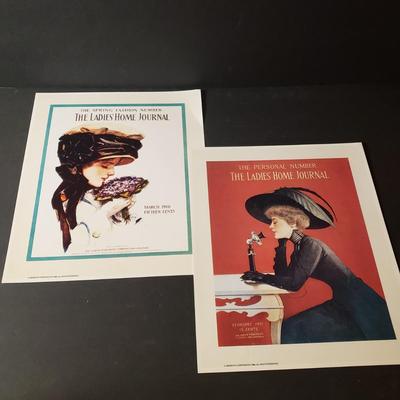 LOT 90B: Ladies' Home Journal Prints, Vintage Crochet & Knitting Patterns, Kate Greenway Coloring Book & Collection of...