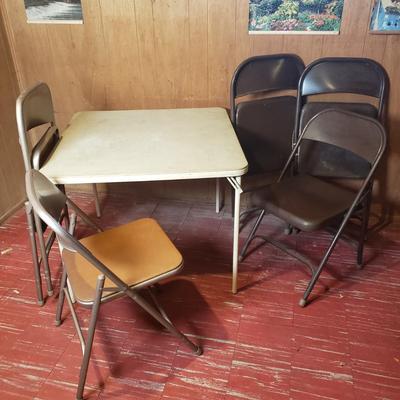 LOT 95B: Folding Table with 5 Chairs