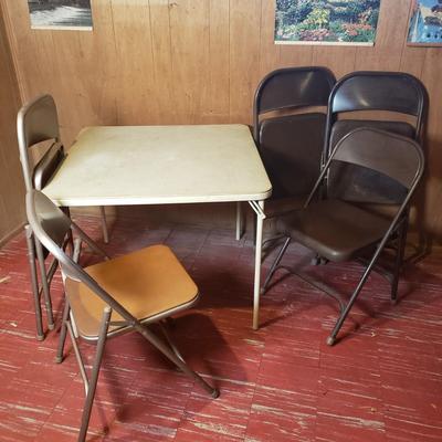 LOT 95B: Folding Table with 5 Chairs