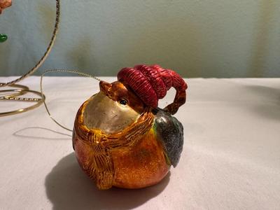 Set 6 Delicate Autumn BIrd Ornaments